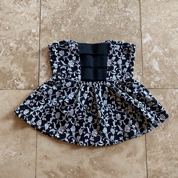 Pins and Needles Strapless Sweetheart Peplum Top L - Picture 4 of 12